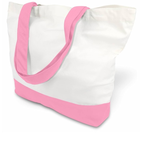NEW PINK & White Tote Bag with L
 V pink Lettering 🌸 - Picture 10 of 10
